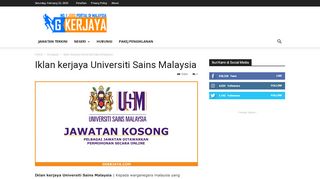 
                            11. Iklan kerjaya Universiti Sains Malaysia - Permohonan ...