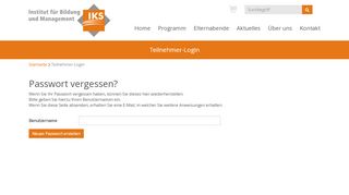 
                            7. IKS Institut für Bildung und Management: Teilnehmer-Login