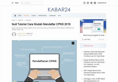 
                            12. Ikuti Tutorial Cara Mudah Mendaftar CPNS 2018 - Kabar24 - Bisnis.com
