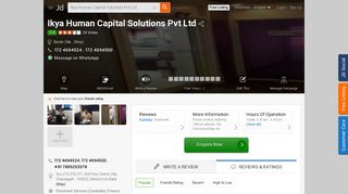 
                            11. Ikya Human Capital Solutions Pvt Ltd, Sector 34a - Placement ...