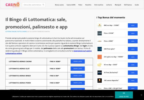 
                            8. Il Bingo di Lottomatica: sale, promozioni, palinsesto e app | Casino ...