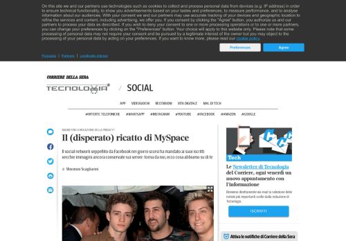 
                            9. Il (disperato) ricatto di MySpace - Corriere.it