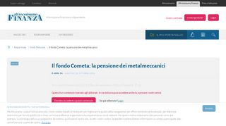 
                            8. Il fondo Cometa: la pensione dei metalmeccanici - Altroconsumo