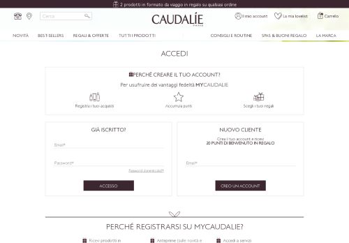 
                            1. Il mio account - - Caudalie