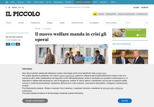 
                            13. Il nuovo welfare manda in crisi gli operai - Il Piccolo Trieste