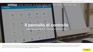 
                            2. Il Pannello di controllo per gestire App, Sito e Social - Makeitapp