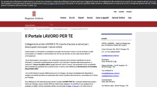 
                            3. Il Portale LAVORO PER TE - Regione Umbria