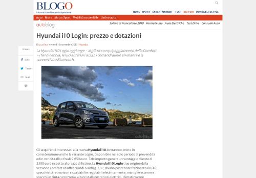 
                            8. Il prezzo e la dotazione della Hyundai i10 Login - AutoBlog
