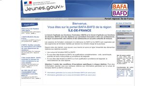 
                            3. ÎLE-DE-FRANCE - Internet BAFA/BAFD - Ministère des Sports, de la ...