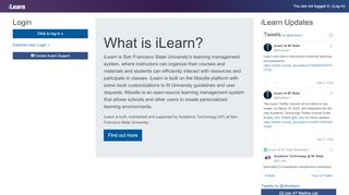 
                            1. iLearn: Log in to the site - San Francisco State University