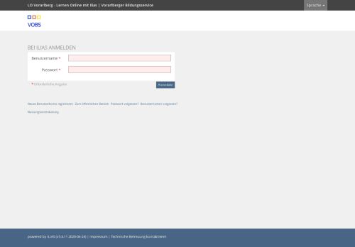 
                            1. ILIAS-Anmeldeseite - VOBS Ilias 5.3 - Vorarlberger Bildungsservice