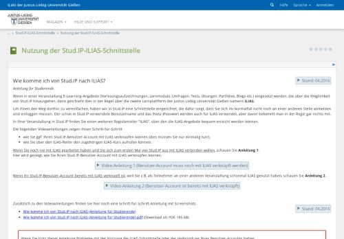 
                            4. ILIAS der JLU Gießen - Nutzung der Stud.IP-ILIAS-Schnittstelle