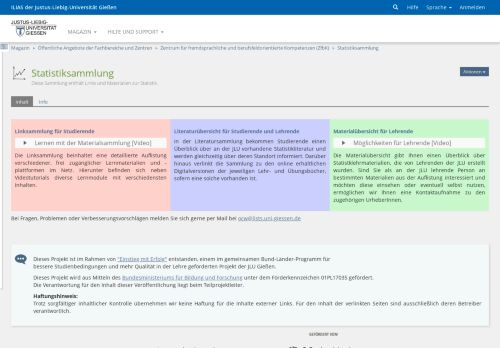 
                            10. ILIAS der JLU Gießen - Statistiksammlung