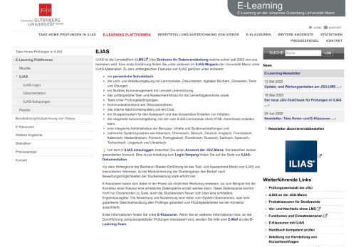 
                            3. ILIAS | E-Learning an der Johannes Gutenberg-Universität Mainz