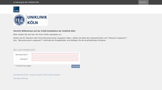 
                            4. ILIAS: E-Learning an der Uniklinik Köln - ILIAS-Anmeldeseite