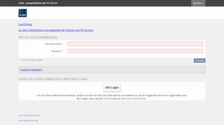 
                            3. ILIAS – Lernplattform der PH Zürich - ILIAS-Anmeldeseite
