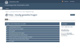 
                            9. ILIAS Uni Köln - FAQs - Häufig gestellte Fragen