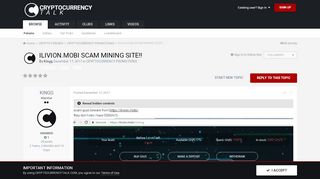 
                            6. ilivion.mobi SCAM MINING SITE!! - PROMOTIONS / OFF-SITE GIVEAWAYS ...