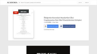 
                            3. İlköğretim Kurumlari Standartlari (İks) Uygulamasina Dair Okul ...