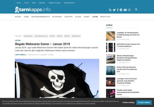 
                            2. Illegale Webwarez Szene - Januar 2018 - Tarnkappe.info