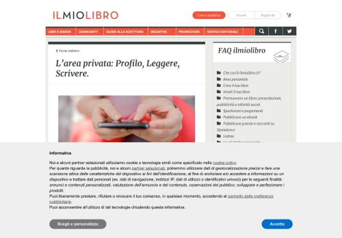 
                            3. ILMIOLIBRO - Faq: L'area privata: Profilo, Leggere, Scrivere.