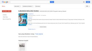 
                            10. ILMUWAN BIOLOGI DUNIA: ILMUWAN BIOLOGI DUNIA Pengubah Jalannya Sejarah