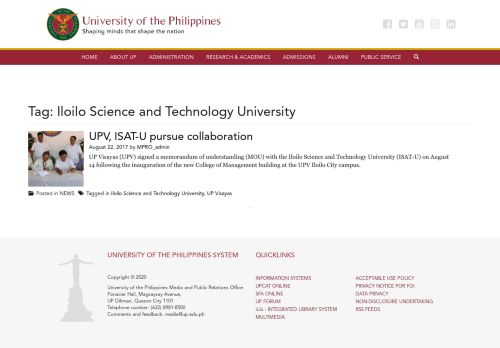 
                            9. Iloilo Science and Technology University – University of the Philippines