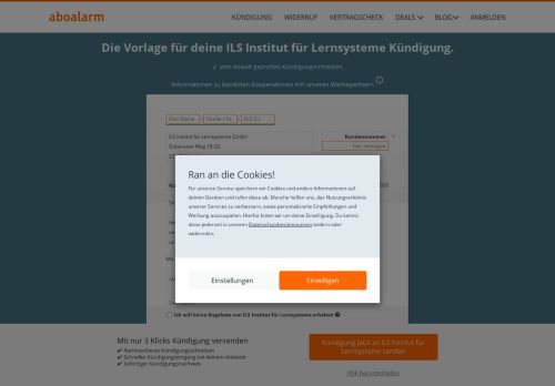 
                            12. ILS Institut für Lernsysteme online kündigen - Aboalarm