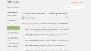 
                            13. I'm a professional reader. How do I get started? – NetGalley
