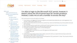 
                            12. I'm able to login to the Microsoft VLSC portal, however, it doesn't show ...