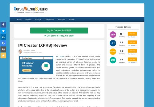 
                            11. IM Creator (XPRS) Review: Ease of Use, Pricing, Features, Designs