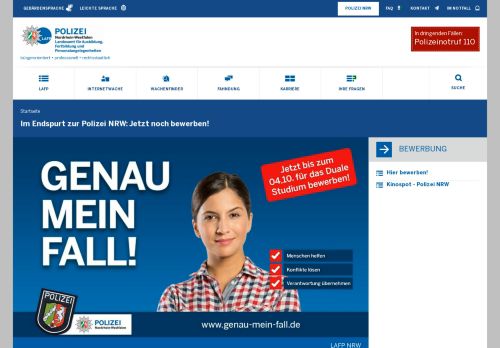 
                            12. Im Endspurt zur Polizei NRW: Jetzt noch bewerben! | LAFP