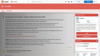 
                            11. I'm Gonçalo, CTO at Doist, creators Todoist and Twist. AMA ...