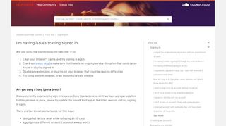 
                            7. I'm having issues staying signed in – SoundCloud Help Center