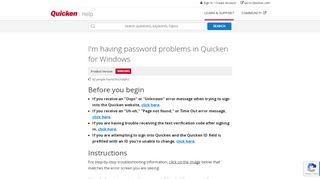 
                            2. I'm having password problems in Quicken for Windows