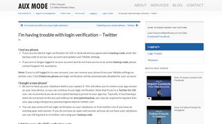 
                            7. I'm having trouble with login verification - Twitter - AuxMode