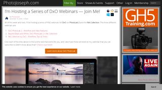 
                            5. I'm Hosting a Series of DxO Webinars | PhotoJoseph.com