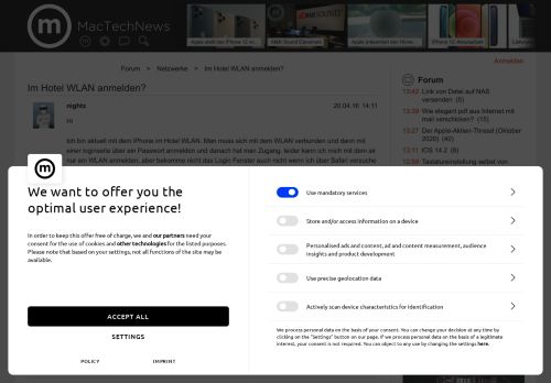 
                            9. Im Hotel WLAN anmelden? | Netzwerk & Internet | Forum | MacTechNews.de