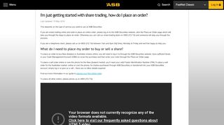 
                            8. I'm just getting started with share trading, how do I place ... - ASB Bank