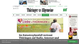 
                            10. Im Katastrophenfall vertraut Thüringen auf Radio, Internet und App ...