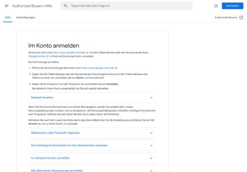 
                            2. Im Konto anmelden - Authorized Buyers-Hilfe - Google Support