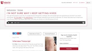 
                            11. I'm Not Sure Why I Keep Getting Hives | University of Utah Health
