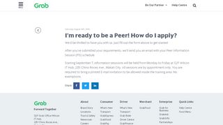 
                            3. I'm ready to be a Peer! How do I apply? | Grab PH