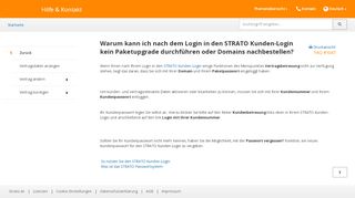 
                            7. Im STRATO Login Paketupgrade oder Domainnachbestellung?