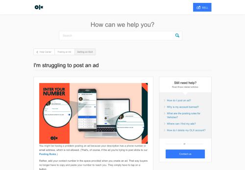 
                            2. I'm struggling to post an ad – Help Center