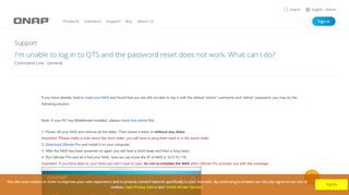 
                            6. I'm unable to log in to QTS and the password reset does not ... - QNAP