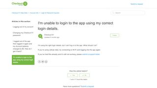 
                            8. I'm using the right login details, but I can't log in to the app. What ...