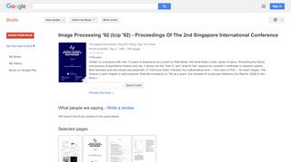 
                            11. Image Processing '92 (Icip '92) - Proceedings Of The 2nd Singapore ...