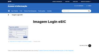 
                            13. Imagem Login eSIC — Acesso à Informação