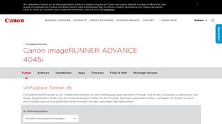 
                            5. imageRUNNER ADVANCE 4045i - Support – Laden Sie Treiber ...